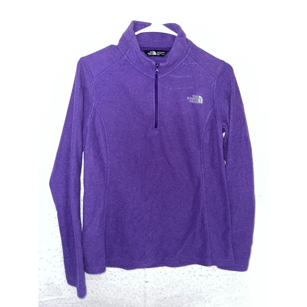 The North Face Sweater Womens Pullover Fleece Sz M 1/4 Zip Purple Lightweight